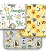 Crib Sheets 3 Pack Safari | Soft &amp; Stretchy Jersey Cotton Fitted Crib Sh... - £36.16 GBP