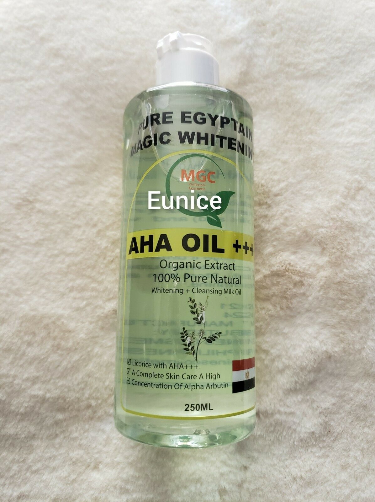 pure egyptian magic whitening / cleansing organic extract aha milk oil.250ml - $32.00