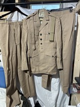 Vintage USMC Summer Service Officer&#39;s Coat, Belt and 2 Pants 1966 NAMED - $118.79