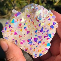 Angel Aura White Quartz Crystal Cluster Healing Reiki Geode Slice Specim... - £23.59 GBP