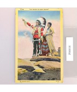 Vintage 1945 Linen Postcard Native American Indians Out West Begins Fras... - $320.45 MXN