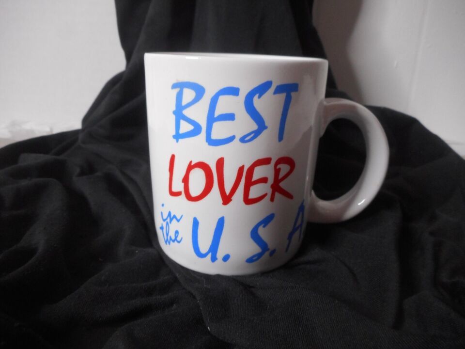Primary image for Best Lover in the USA 10oz Coffee Mug White Ceramic One-sided Lettering 3 1/2"