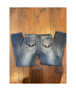 Red Rivet Womens Slim Skinny Jeans Blue Faded Pocket Embroidered Denim J... - $21.65 CAD