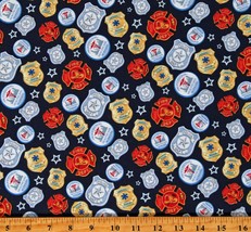 Cotton To the Rescue Badges First Responders Fabric Print by the Yard D564.71 - £11.81 GBP