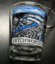 Letchworth State Park Shot Glass Blue and Black Overhead View Wrap Clear Glass - £5.47 GBP