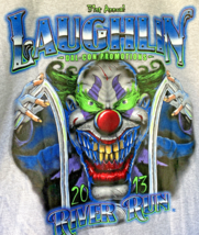 Horror Evil Clown Biker T Shirt Mens LARGE River Run Laughlin Nevada Gra... - £36.48 GBP