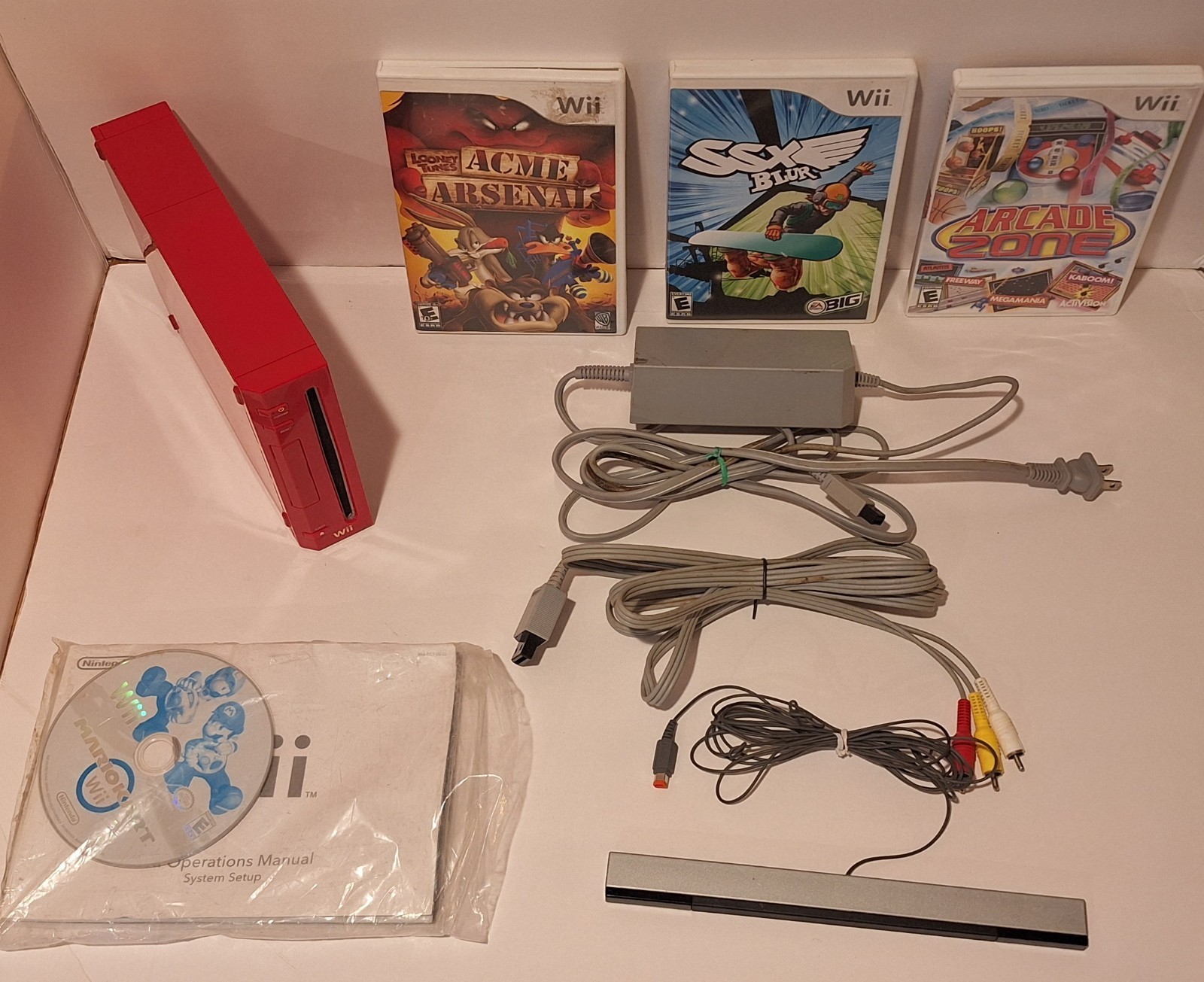 Rare Red Nintendo Wii Video Game Console System GameCube w/ Extras Item image 3