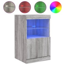 Modern Wooden Sideboard Storage Cabinet Unit With LED Lights 1 Door Open... - £48.42 GBP+