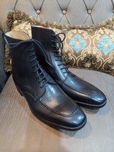 New Handmade Men&#39;s Black Cowhide Leather Lace up Ankle Boots for Men - $148.49+