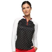 NWT Ladies BELYN KEY Black Bandana Print Sabrina Long Sleeve Golf Shirt ... - £35.30 GBP