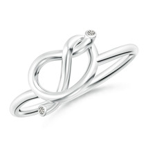 ANGARA 1.1mm Natural Diamond Love Knot Ring in Sterling Silver for Women - £217.15 GBP