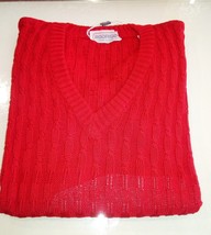 Pullover Classic Sweater 100% Cotton Man Spring Red V Neck Rodrigo Hiq - £44.19 GBP