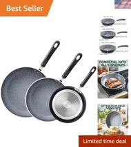 8&quot;/10&quot;/12&quot; Induction Fry Pan Set with Silicone Handles - Easy Clean &amp; Safe - $60.50