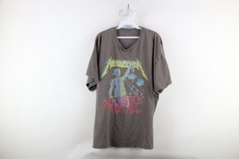 Retro Mens 2XL Faded Spell Out And Justice For All Metallica Band T-Shirt Gray - $39.55