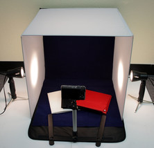 20&quot; 50cm Photo Studio Table Top Lighting Kit With Cube Tent Soft Box 4 B... - £54.66 GBP