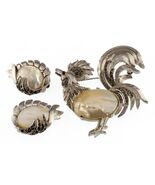 Trifari Vtg Kostüm Schmuckset Silvertone Perle Bauch Hahn Brosche Ohrringe - $17,283.63 MXN