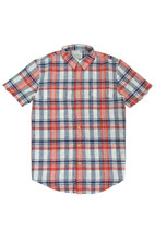 Lucky Brand Men&#39;s S-Sleeve Button-Down Linen Blend Shirt, Red Plaid, S(3280-9) - £39.17 GBP