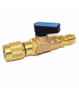 HVAC A/C Straight SHUT-OFF  Ball Valve Adapter For R134a R22 R12 R410a 1... - $9.49