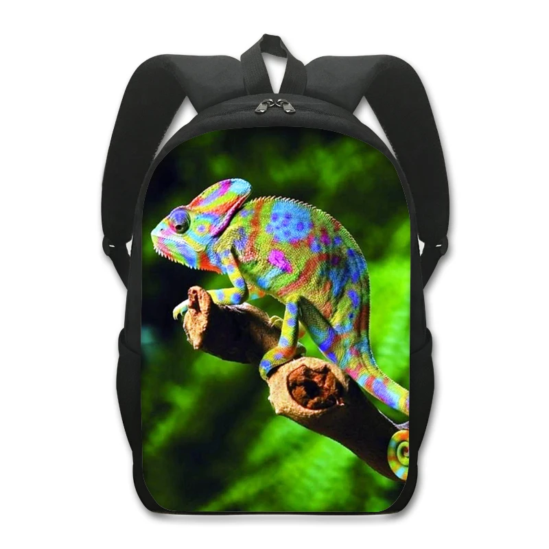 Reptiles Pet  Chameleon Snak Spider Print Backpack Women Men  Bags for Travel Ch - £87.10 GBP