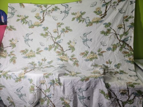 Threshold Curtain 66"x 62" Flowers Branches Birds Fabric  - $88.19
