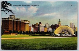 Grant Park Band Shell Chicago Illinois IL UNP Unused Linen Postcard I15 - £2.29 GBP