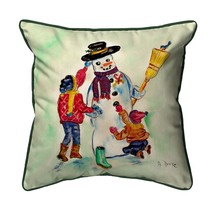 Betsy Drake Snowman Large Indoor Outdoor Pillow 18x18 - £36.98 GBP