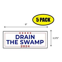 5 PACK 3.375"x9" TRUMP DRAIN SWAMP 2024 Sticker Decal Humor Funny Gift B... - $6.53