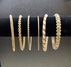 Vintage Set of 6 Women&#39;s Bangle Bracelets Gold Tone SKU 6086 - $18.67