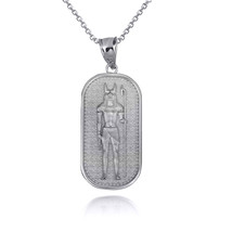 Sterlin Silver Egyptian Anubis God Of The Dead Guard Dog Amulet Pendant Necklace - £25.39 GBP+