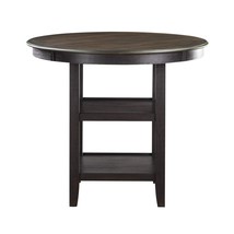 Brown and Black White Finish 1pc Counter Height Table with 2x Display Sh... - $418.68