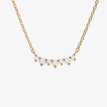 0.18Ct Round Cut Moissanite Diamond Curved Pendant Necklace 14K Rose Gold Plated - £65.27 GBP