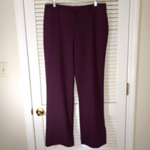 Worthington Trousers With Split Hems Pants Womens Size 14 Wine Pants Career Work - $14.95