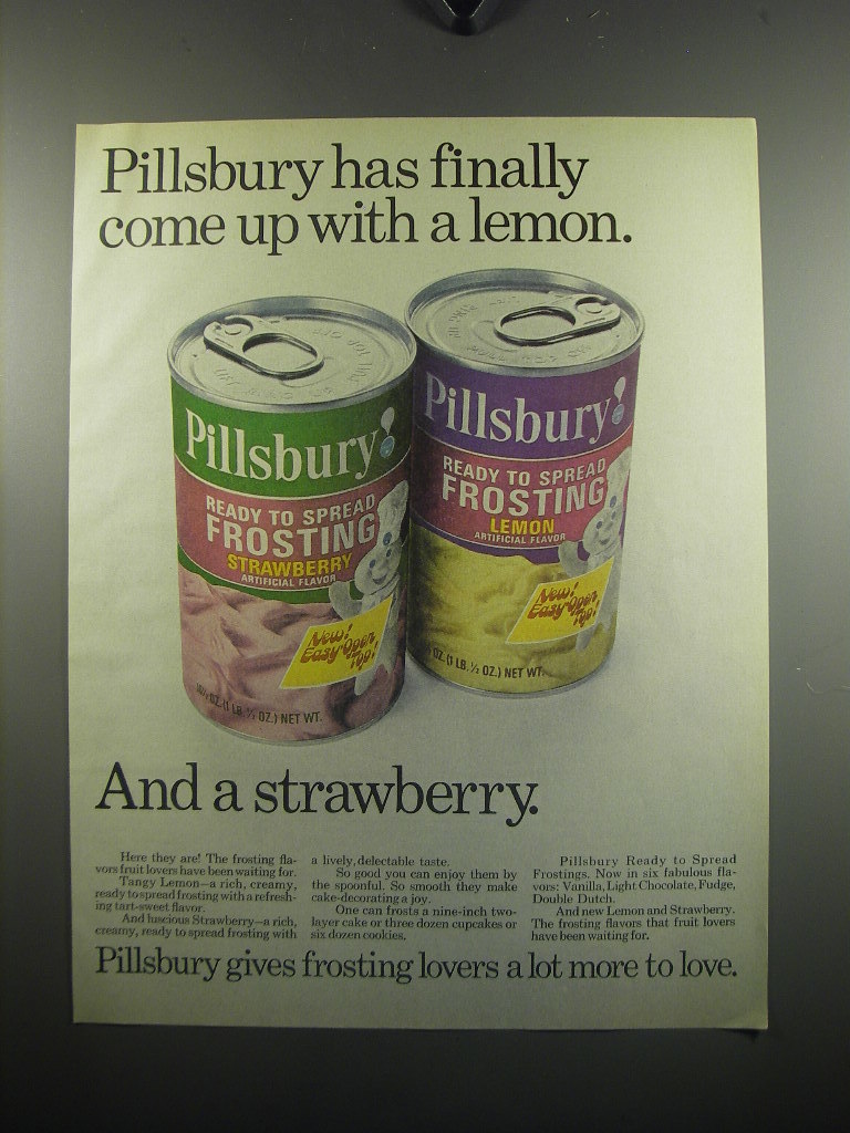 1972 Pillsbury Ready to Spread Frosting Ad - Pillsbury has finally come up with  - $18.49