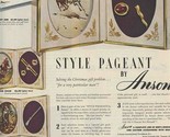 Style Pageant by Anson Magazine Ad 1950&#39;s Tie Clips and Cuff Links  - £14.12 GBP