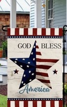 God Bless America Star w Flag inside Double Sided-Garden Flag ~ 12&quot; x 18&quot; ~ NEW! - £10.43 GBP