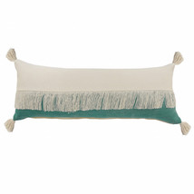 14" X 36" Emerald Green And Off-White 100% Cotton Zippered Pillow - €72,17 EUR