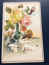 Flowers In A Vase Victorian Trade Card VTC 8 - £5.35 GBP