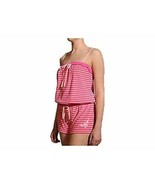 BETSEY JOHNSON Intimates Striped PINK Terry Romper FLORAL EMRBOIDERED ( M ) - $121.76 CAD