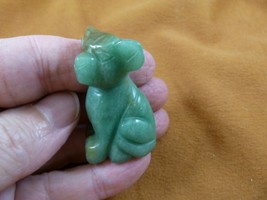 (Y-DOG-CH-561) Green CHIHUAHUA Mexican baby dog gemstone carving stone f... - $14.01