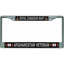 royal canadian navy afghanistan veteran flag logo chrome license plate frame - £29.88 GBP