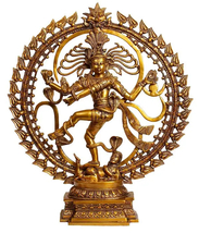25&quot; Om Nataraja Brass Sculpture | Handmade | Nataraja Idol | Home Decor - £781.05 GBP