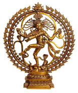 25&quot; Om Nataraja Brass Sculpture | Handmade | Nataraja Idol | Home Decor - £798.55 GBP