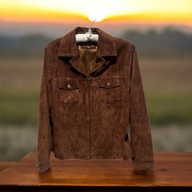 IN SUEDE Chocolate Brown Suede Women’s M Jacket Lined Zip Front Chest Po... - $43.56