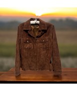 IN SUEDE Chocolate Brown Suede Women’s M Jacket Lined Zip Front Chest Po... - $59.16 CAD