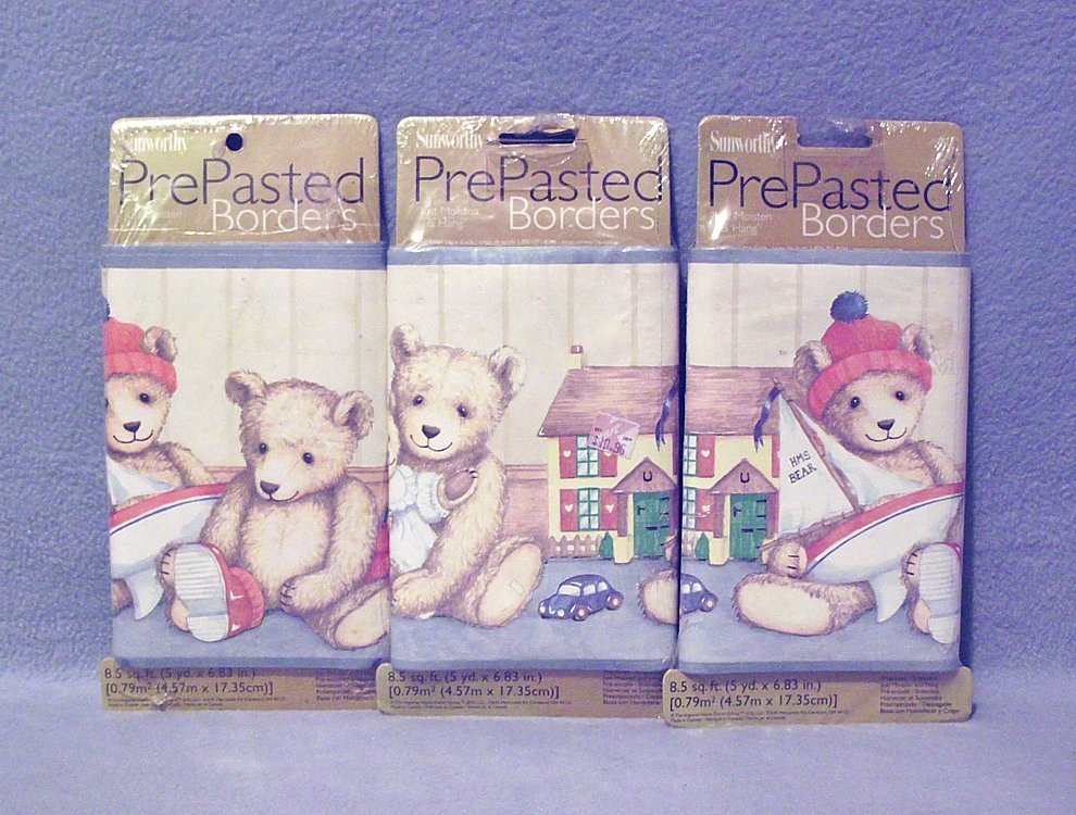 Imperial Sunworthy 15 yds Teddy Bears & Toys Pre-Pasted Wallpaper Border New - $12.99