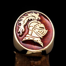 Men&#39;s statement Middle Ages Pinky Ring brave orange Templar Knight - solid Brass - £21.07 GBP+