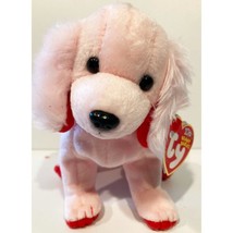 Sonnet Ty Beanie Baby Pink Plush Floppy ear Dog I Love You Ribbon Valentines - £7.93 GBP