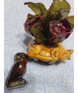 Clay.Oil.Lamp/Brass Owl - $342.12 MXN