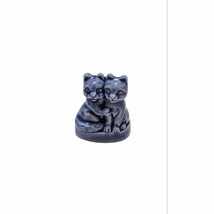 Wade England Blue Siamese Cats Twins Pair Figurine 1.5 Inch Porcelain Vintage - £11.67 GBP