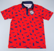 New Breakfast Balls RSVLTS Polo Golf Shirt Size M Red Animals Red All Ov... - $31.30